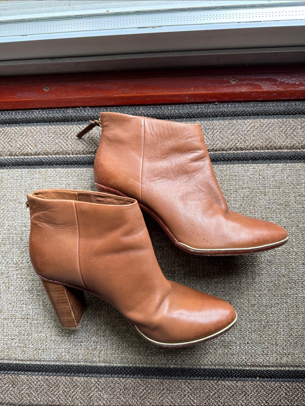 Ted Baker London Cognac Leather Ankle Booties